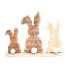 Houten Decoratie Konijnen - 3 Op Een Rij - 35x25 Cm
