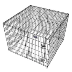 Midwest Dak Voor Zwart Metalen Ren Met Deur