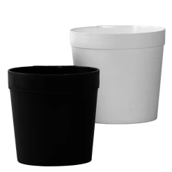 Raambloempot Set Van 2 - Zwart-wit - L