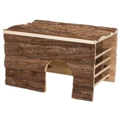 Trixie Trixie Houten Huis Ila Met Ruif Schorshout - 40x25x29 Cm