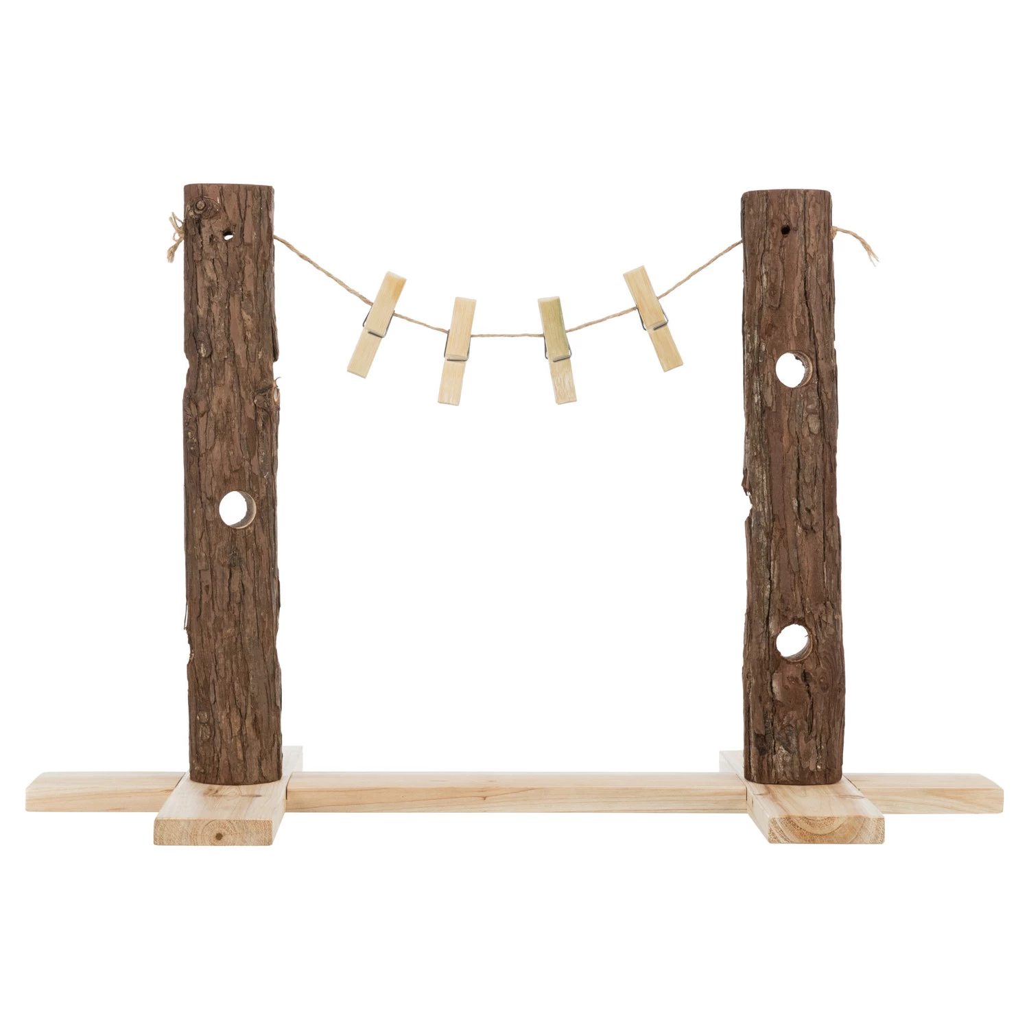 Trixie Trixie Natural Living - Houten Duo Voerboom Schorshout - 53x34x25 Cm